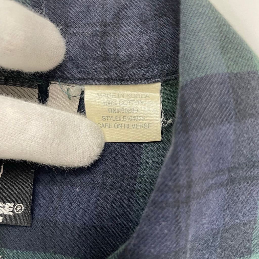 XLARGE エックスラージ / 旧タグ オープンカラーネルシャツ ブラックウォッチ SIZE：L