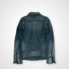 DIESEL ディーゼル / 00s ギミックジップデニムジャケット ライダース ベスト SIZE：S