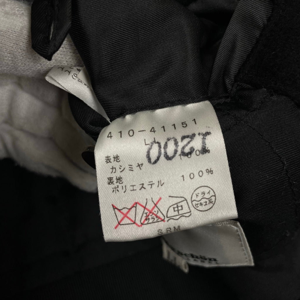 VINTAGE ヴィンテージ / ピュアカシミヤコート フード収納 ブラック 参考定価：200,000程度 SIZE:LL