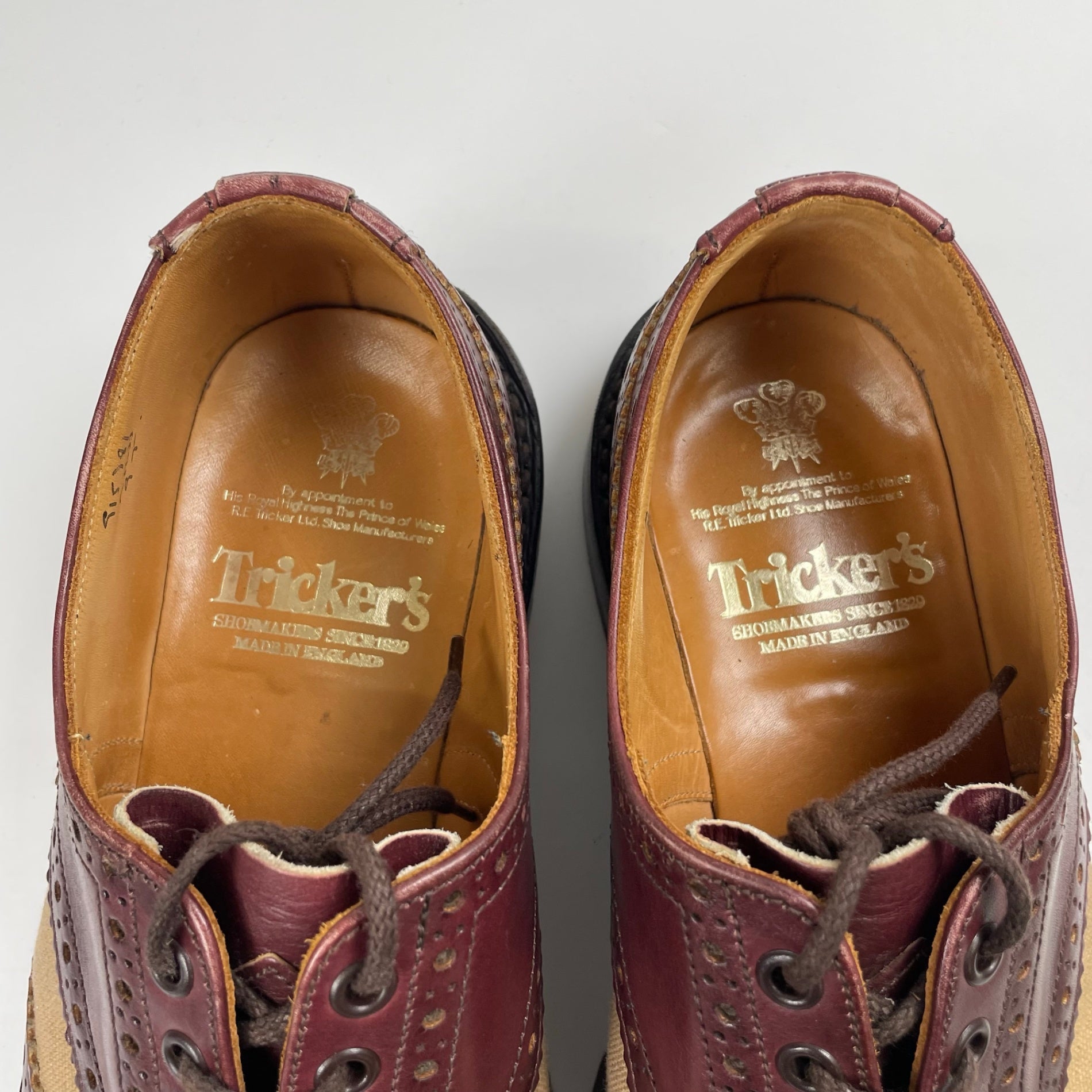 Tricker's トリッカーズ / BOURTON COUNTRY BOOTS 2トーンウイングチップ キャンバス×レザー SIZE：9(27.5cm程度)