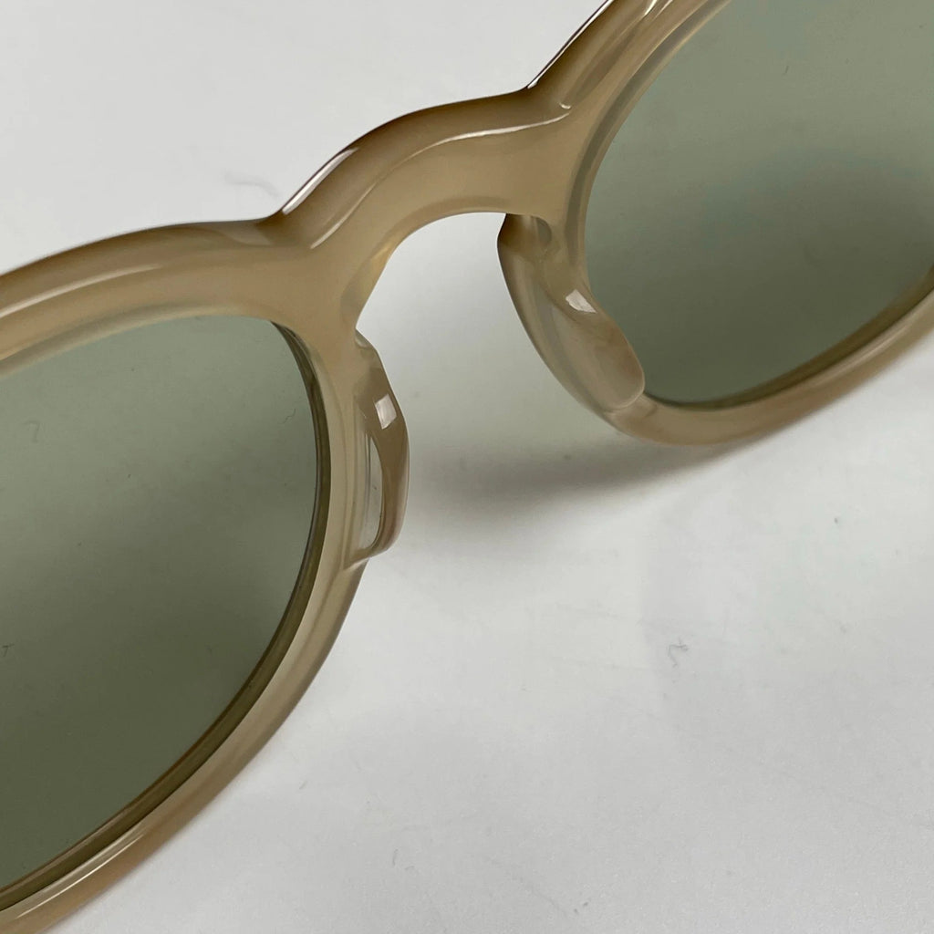 Mark McNairy x GLCO[Garrett Leight] マークマクナリ― ギャレットライト / コラボサングラス ベージュ×ライトグリーン 度なしカラーレンズ入り SIZE:46□23