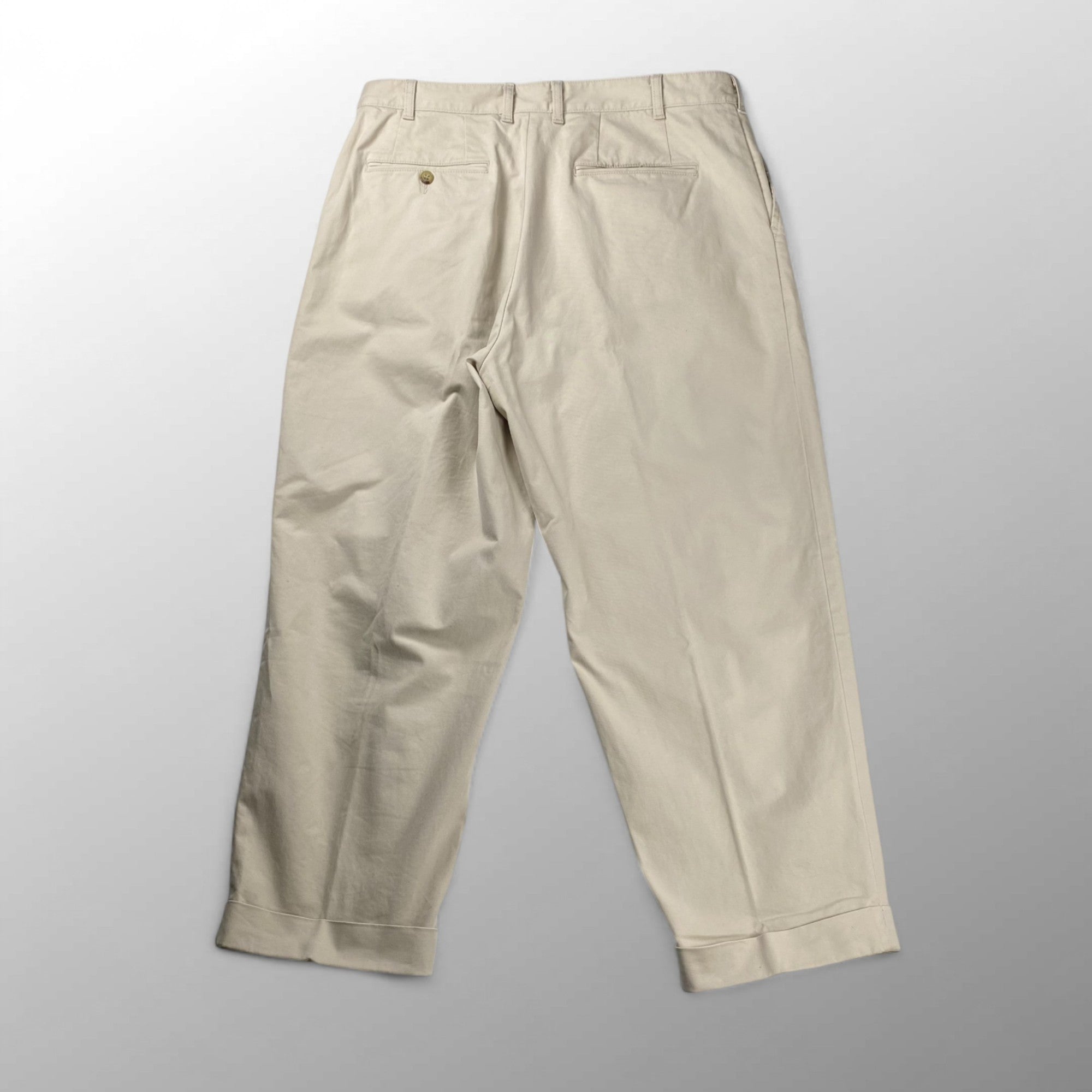 【BEAMS100名品】BEAMS PLUS ビームスプラス / 2プリーツ チノ トラウザーズ ライトベージュ SIZE：XL