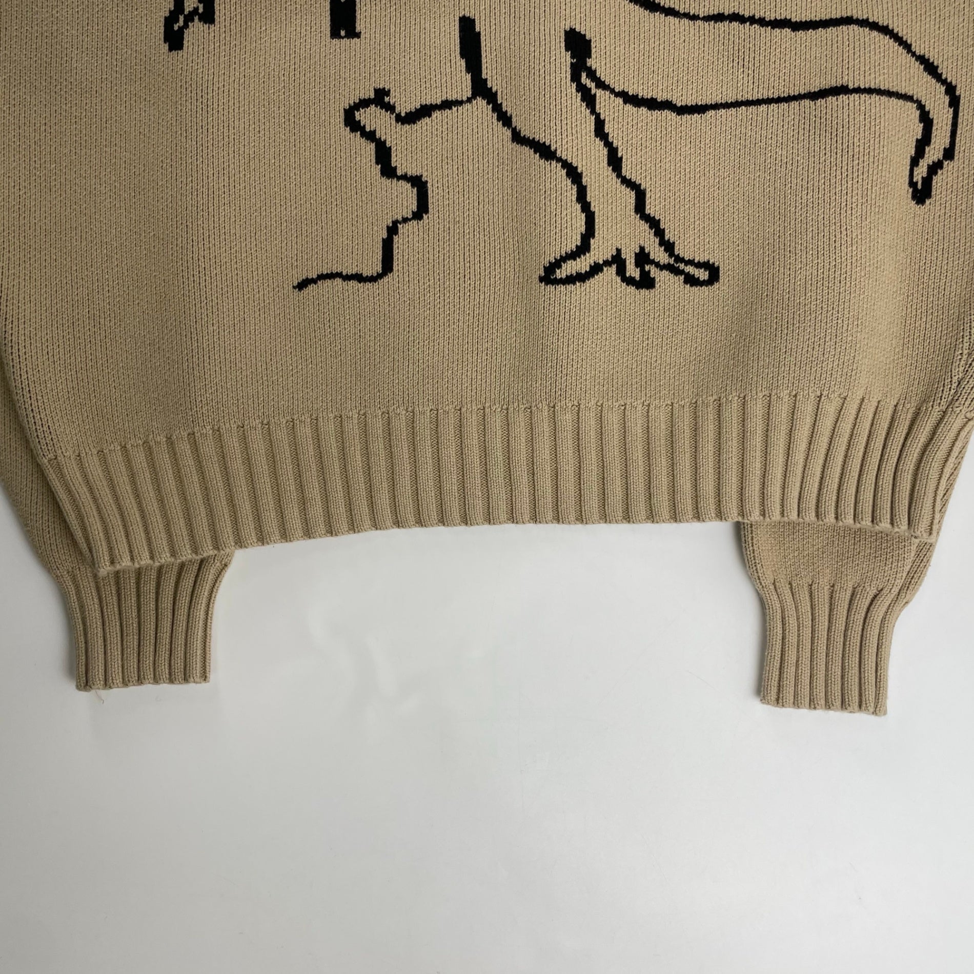 LABROS ラブロス / DINO HOODED SWEATER ニットパーカー ベージュ 参考定価：25,000程度 SIZE:L