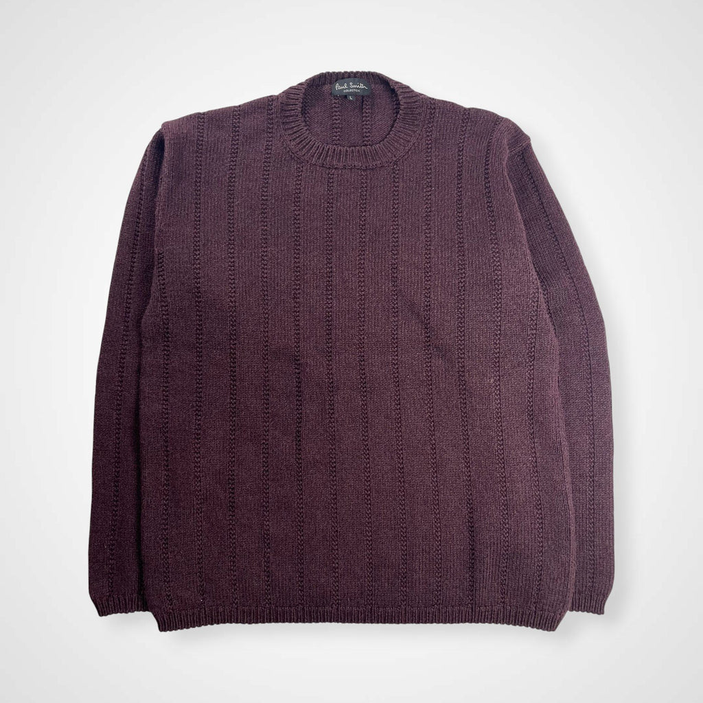 Paul Smith COLLECTION ポールスミスコレクション / コットンウールニット バーガンディ 参考定価：40,000程度 SIZE:L