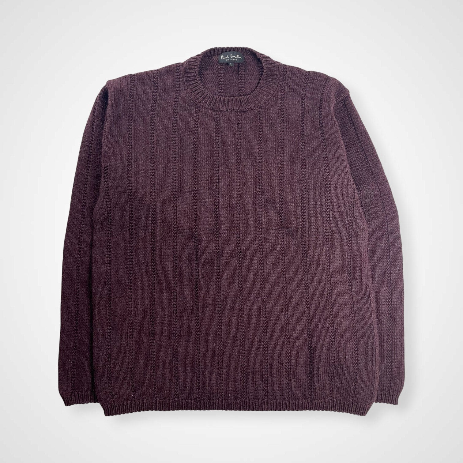 Paul Smith COLLECTION ポールスミスコレクション / コットンウールニット バーガンディ 参考定価：40,000程度 SIZE:L
