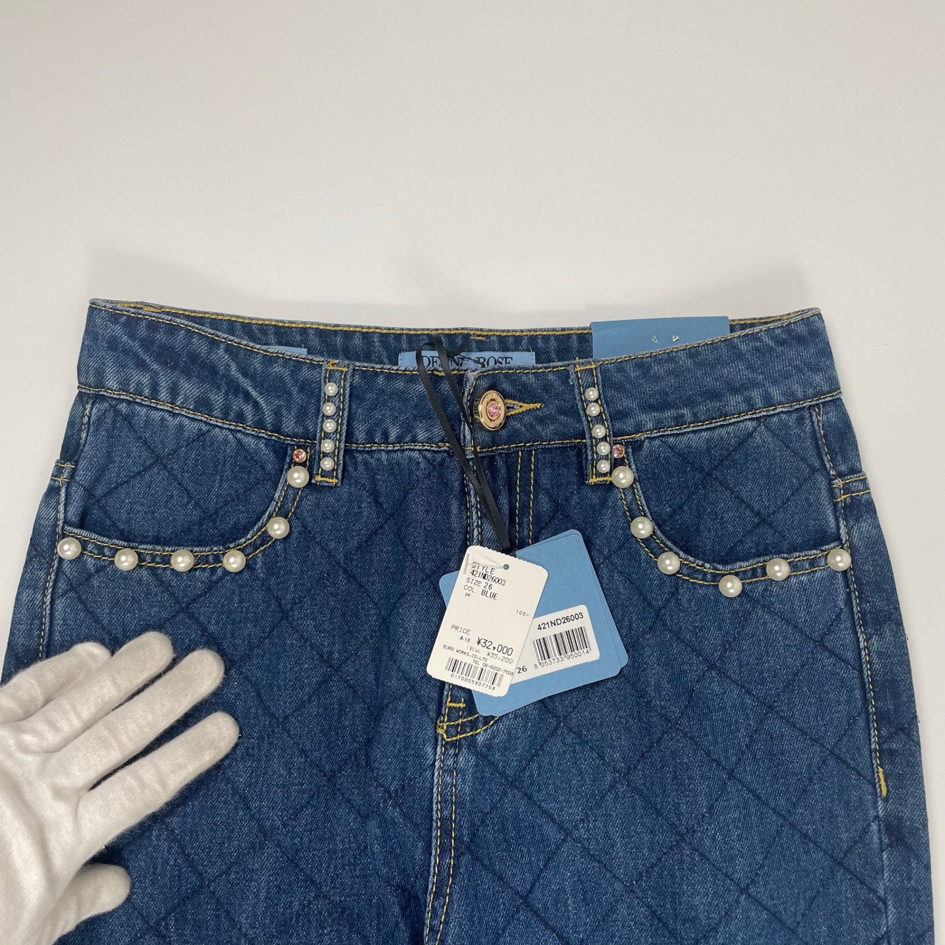 DENNY ROSE / 格子柄Fパールデニム 参考定価：32,000+tax 未使用品 SIZE:26
