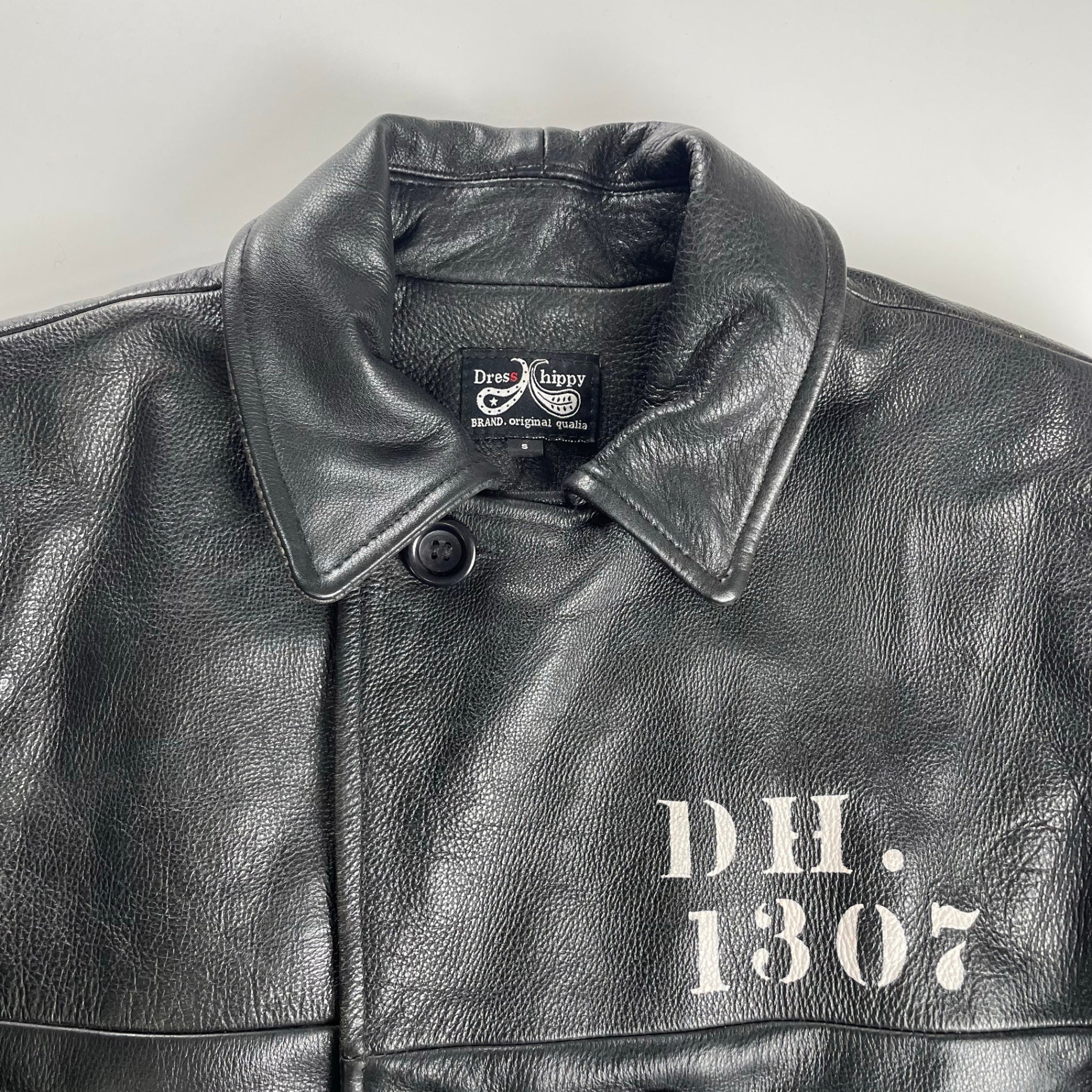 Dress hippy ドレスヒッピー / Leather Pea Coat ダブルブレストレザージャケット 参考定価：65,000程度 SIZE:S