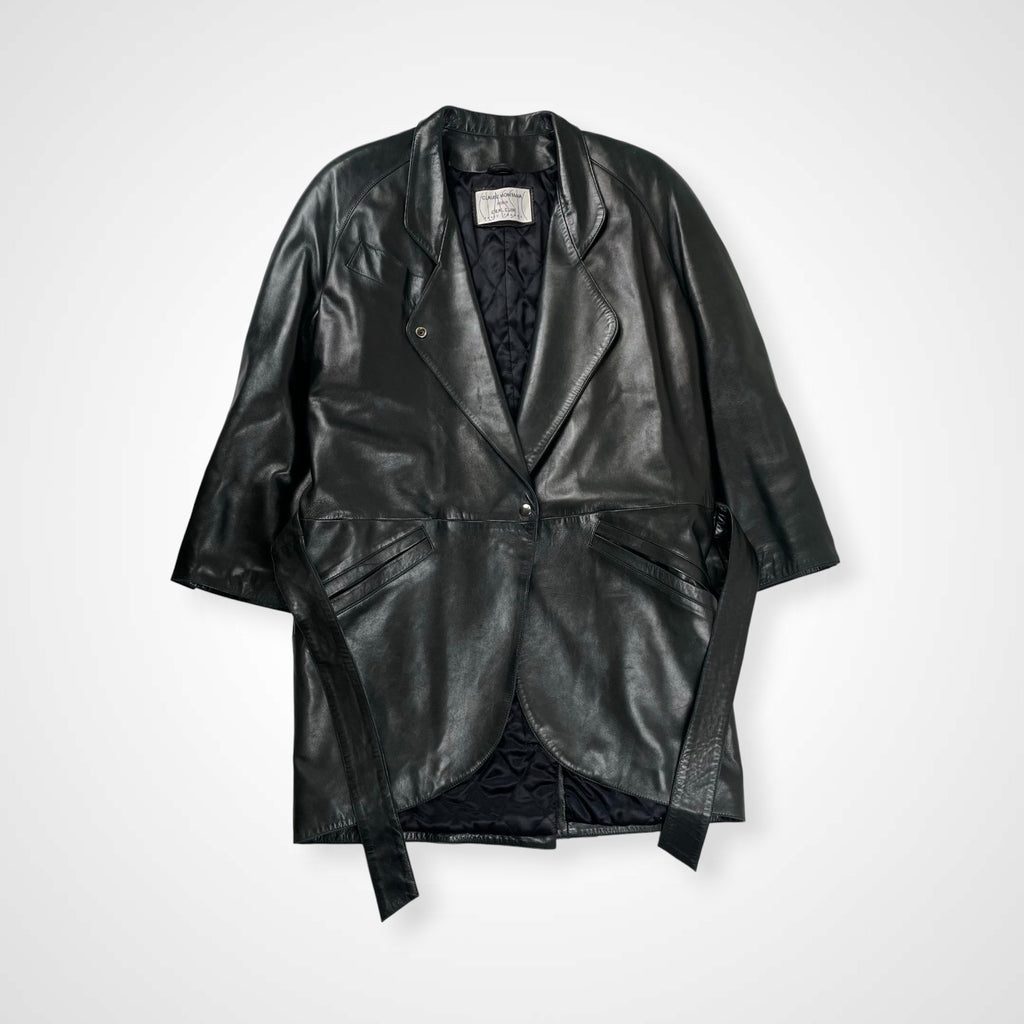 CLAUDE MONTANA クロードモンタナ / アーカイブレザーコート ブラック SIZE:36