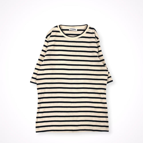 JIL SANDER + / バックロゴボーダーTEE 参考定価：60,000程度 SIZE:XL
