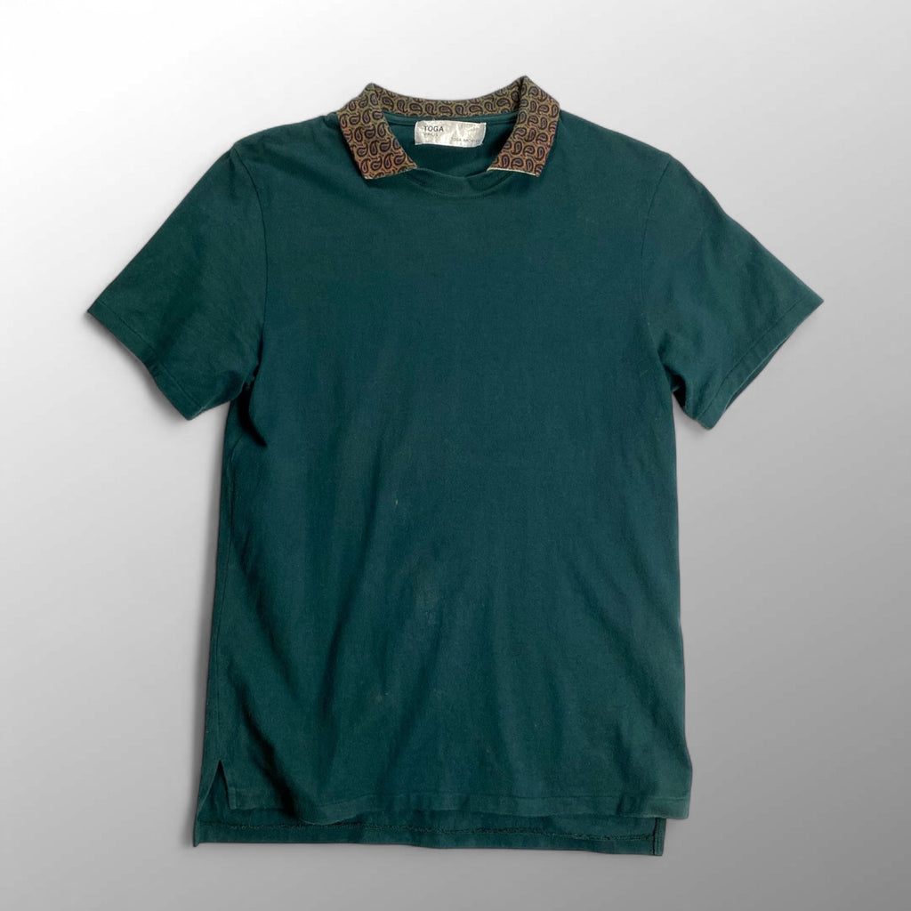 TOGA VIRILIS トーガ ビリリース / 襟切替 ポロシャツ ペイズリー グリーン SIZE:44(S程度)