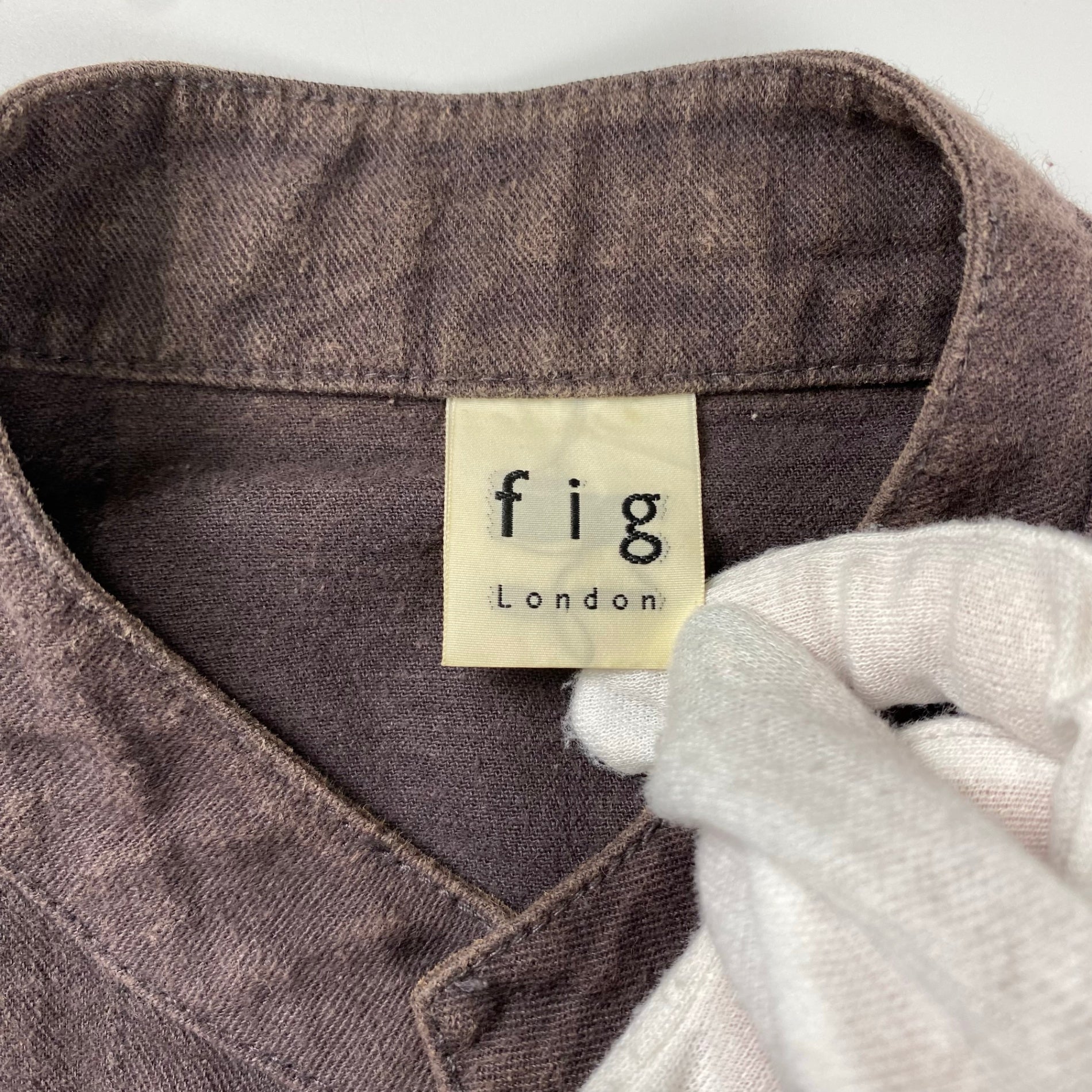 fig london フィグロンドン / カラーレスデニムジャケット コットン×ヘンプ 墨色 SIZE:FREE