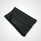 ESCADA エスカーダ / レザークラッチバッグ 折りたたみ型 ブラック 参考定価：130,000程度