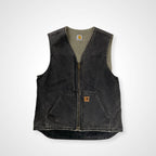 carhartt カーハート / フェード ダック地Vネックベスト ブラック SIZE:L程度