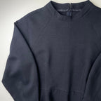 SHIPS any シップスエニィ / ダブルクロスAラインシャツワンピース ネイビー 未使用 参考定価：13,600+tax SIZE：FREE