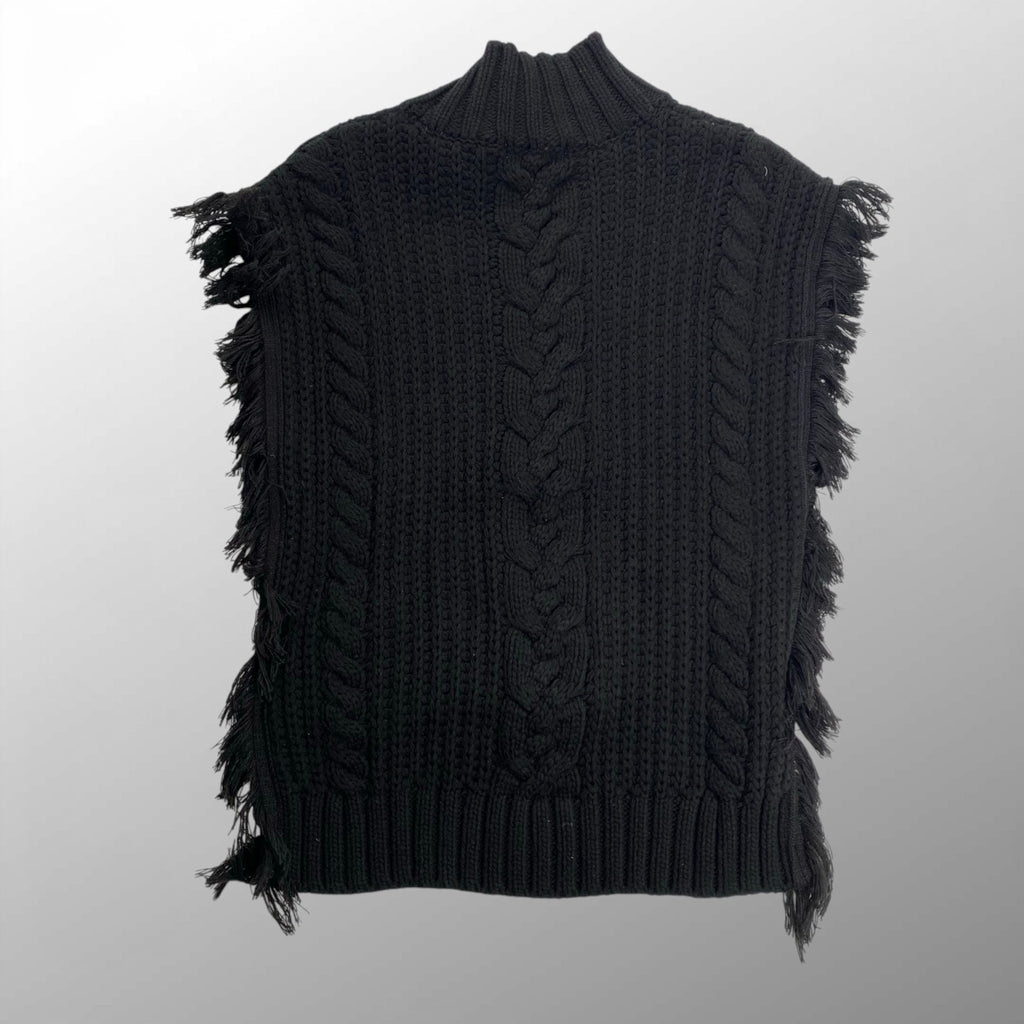 Eimee Law エイミーロウ / フリンジニットベスト ブラック SIZE:38