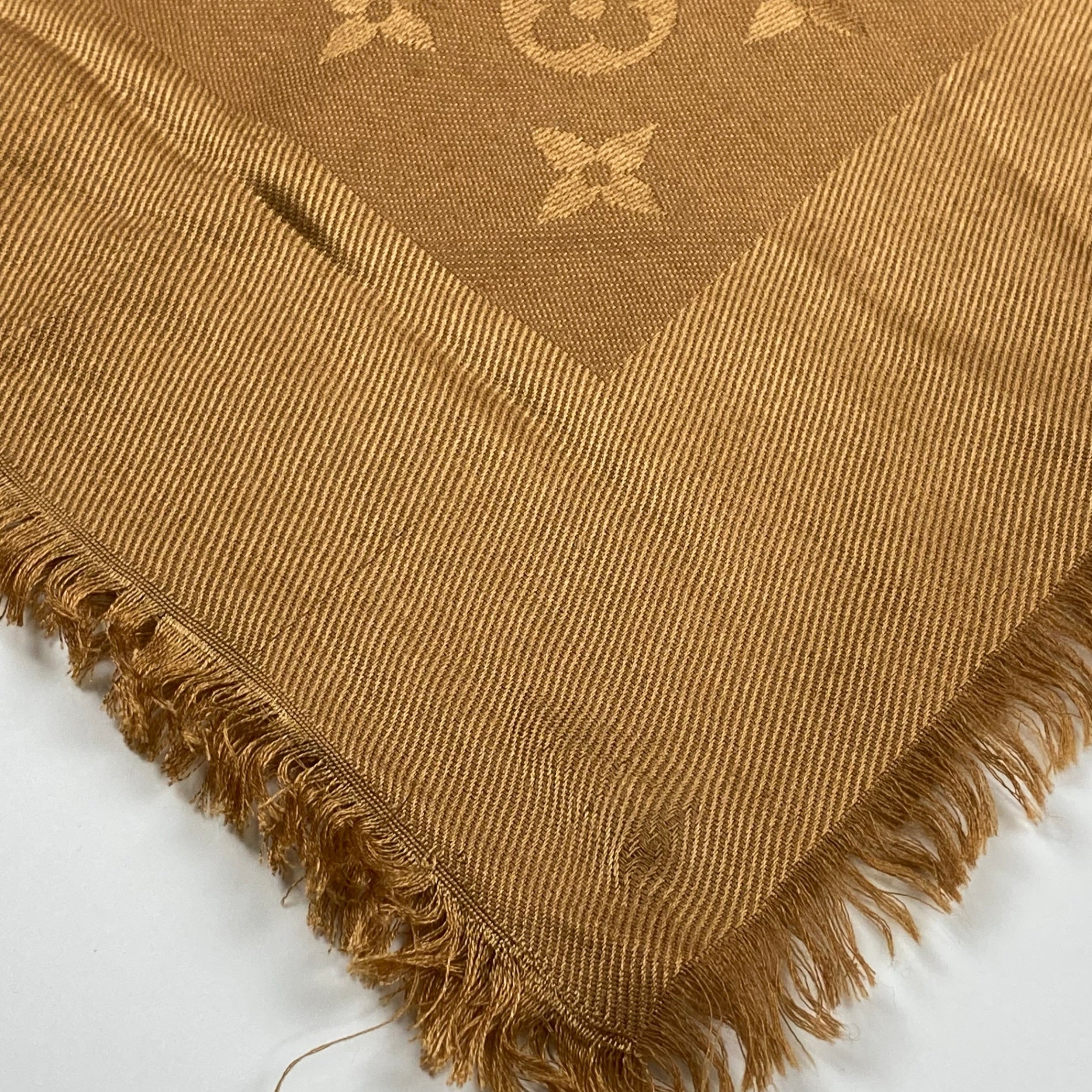 【箱付】 LOUIS VUITTON ルイ・ヴィトン / 大判ストール ショール マフラー モノグラム ブラウンゴールド 402336 140cm