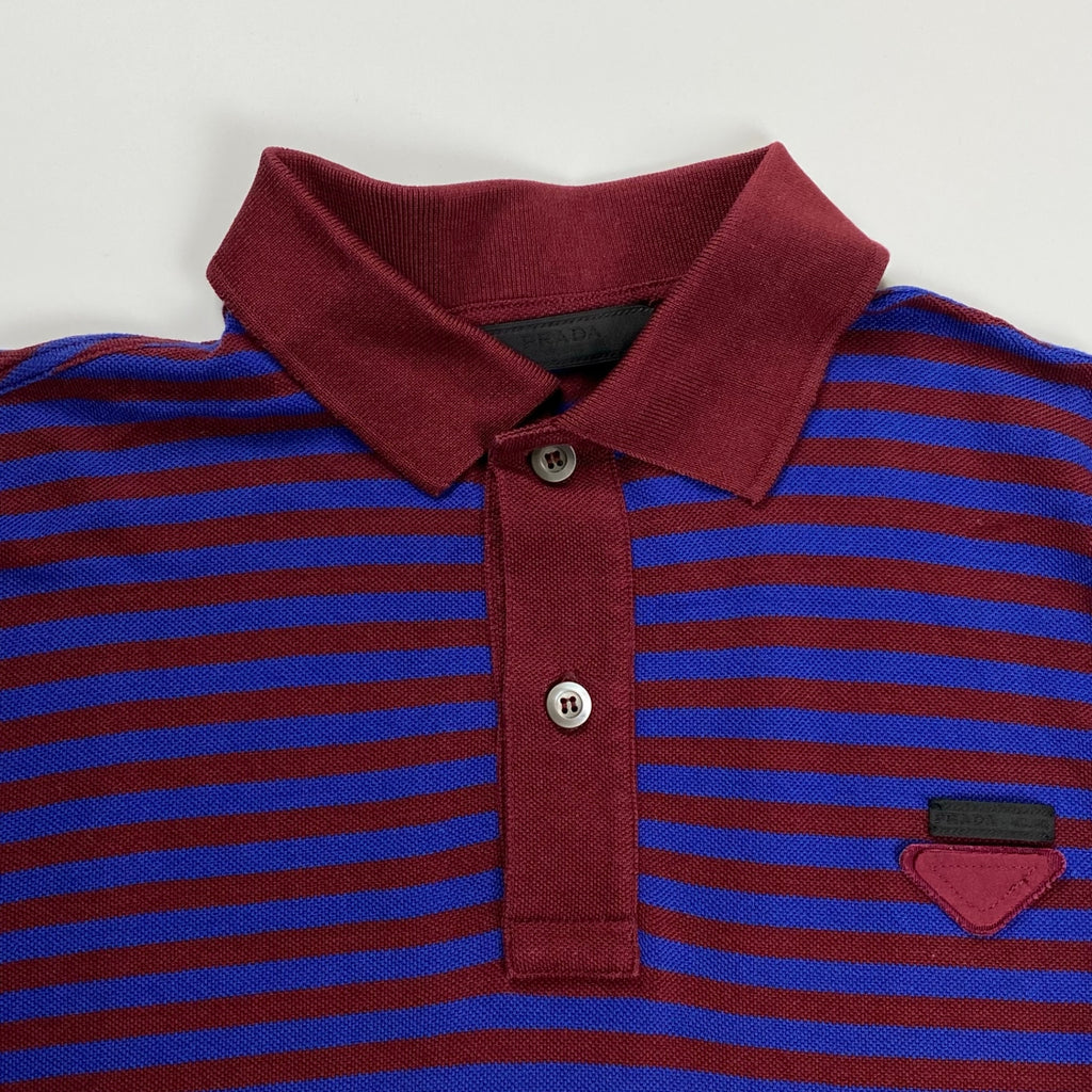 PRADA プラダ / ボーダー ポロシャツ 三角ロゴプレート ユニセックス UJM730 SIZE:XS