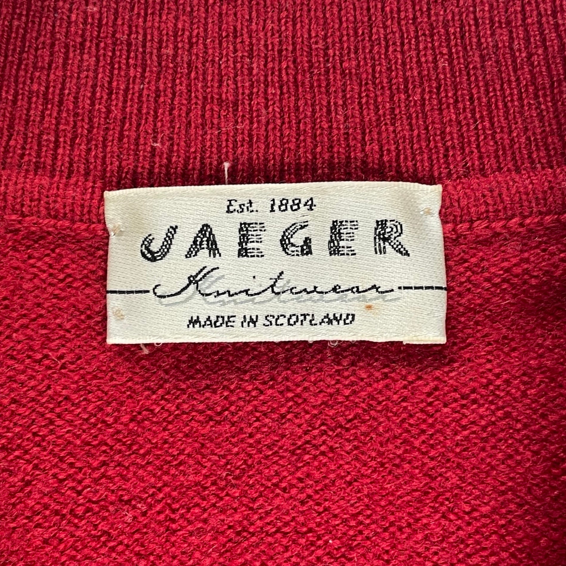 JAEGER イエガー VINTAGE ヴィンテージ / ラムウール ニットポロ MADE IN SCOTLAND SIZE：M-L程度