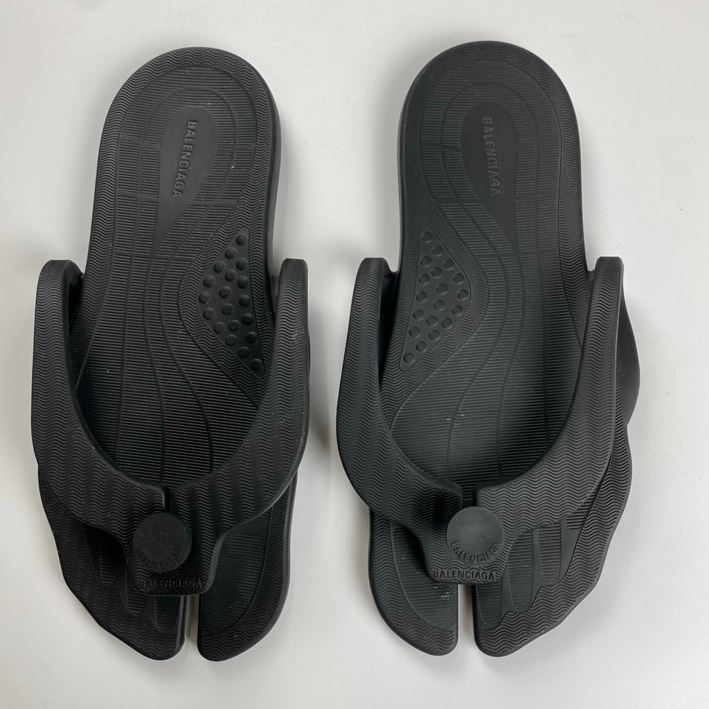 【カニエ ウエスト着用】 BALENCIAGA バレンシアガ / 足袋 ラバー サンダル ブラック 希少モデル  SIZE：27.5cm