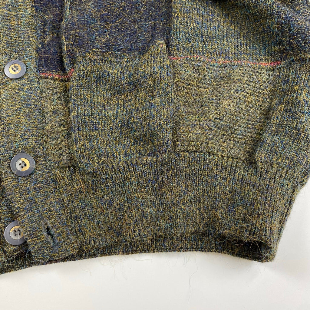 【VINTAGE】 CHAIRMAN チェアマン / フランス製生地 ブロックチェックヴィンテージカーディガン SIZE:XL