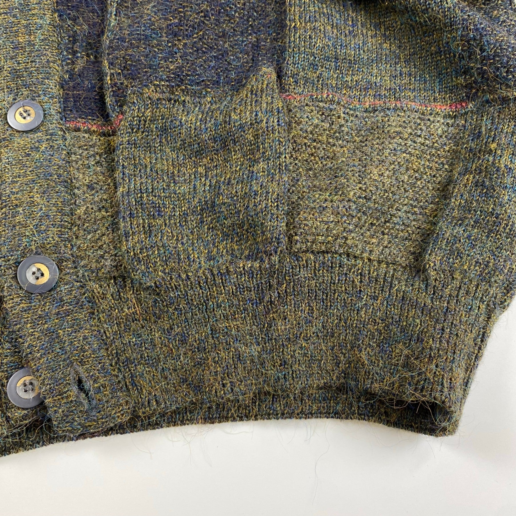 【VINTAGE】 CHAIRMAN チェアマン / フランス製生地 ブロックチェックヴィンテージカーディガン SIZE:XL