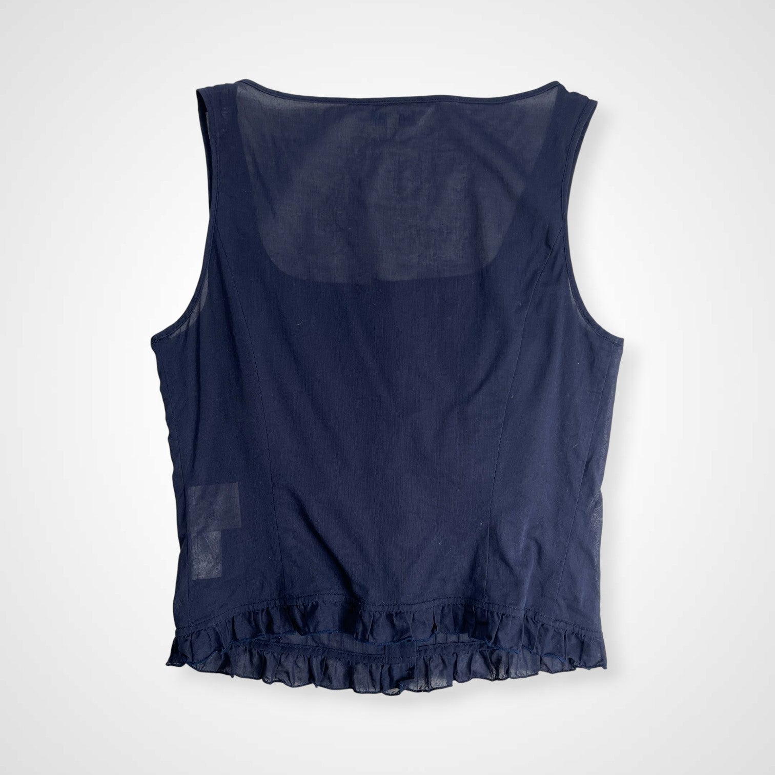 VINTAGE Burberry バーバリー Burberrys バーバリーズ / ノースリーブ タックプリーツブラウス ネイビー SIZE:38