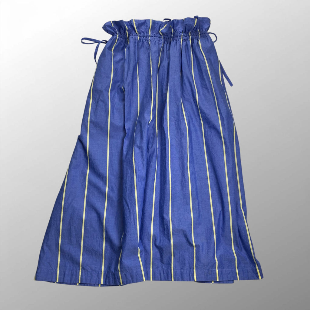 CristaSeya クリスタセヤ / Dopuble Coulisseスカート ストライプ ブルー 参考定価：64,880 SIZE:S