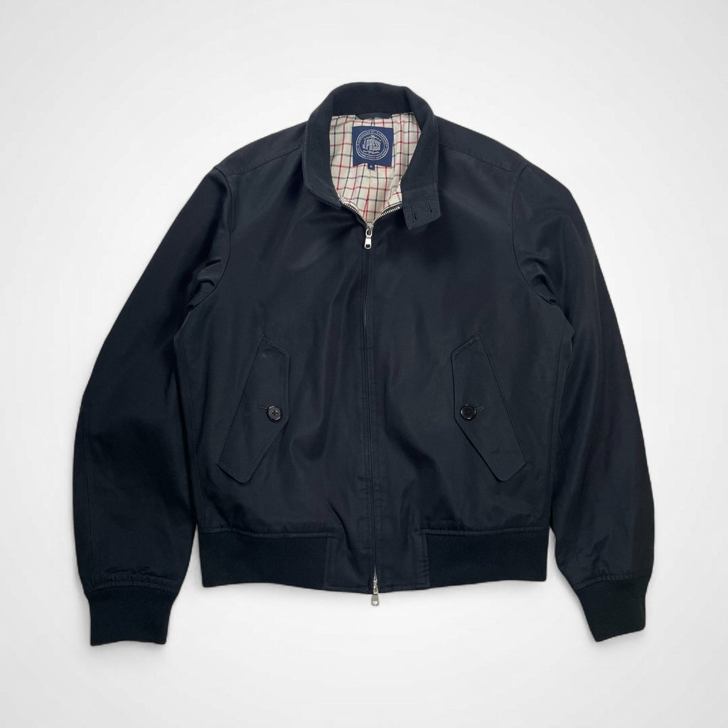 J.PRESS ジェイプレス / G-9TYPE コットンキュプラ ハリントンジャケット ネイビー×ホワイト 極美品 参考定価：50,000程度 SIZE:LL
