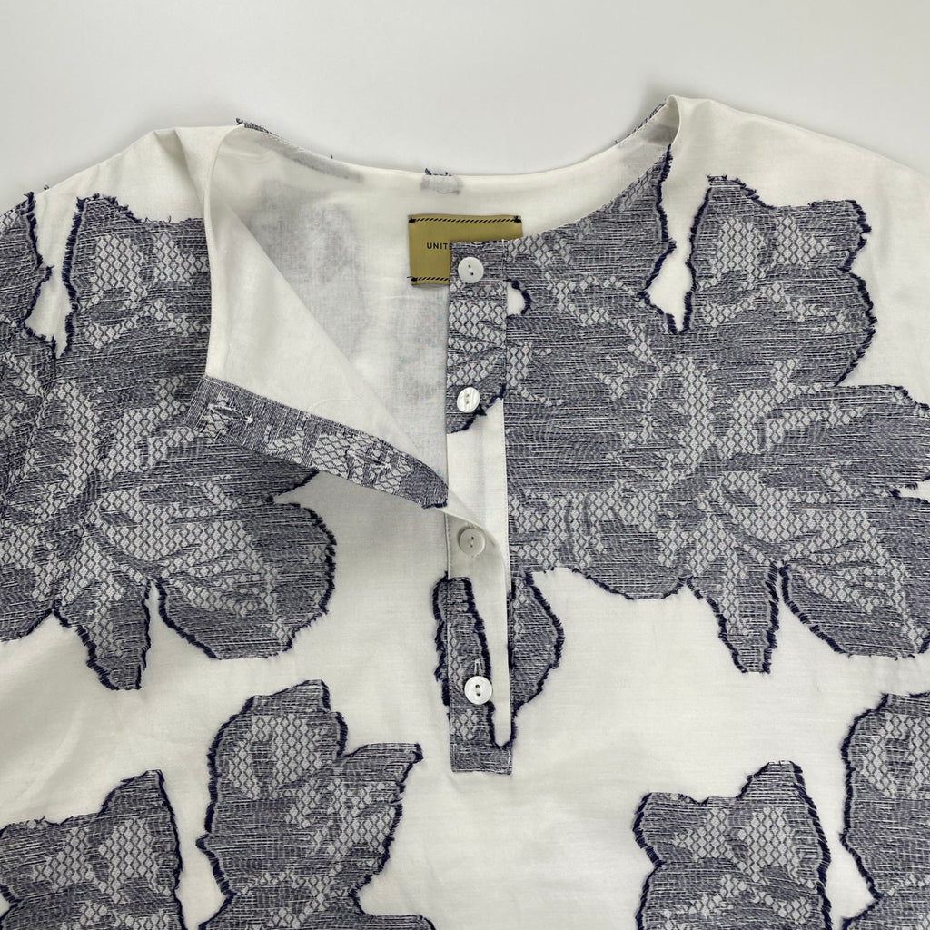 UNITED ARROWS ユナイテッドアローズ / ヘンリーネック ジャガードシャツワンピース 参考定価：18,000程度 SIZE:36