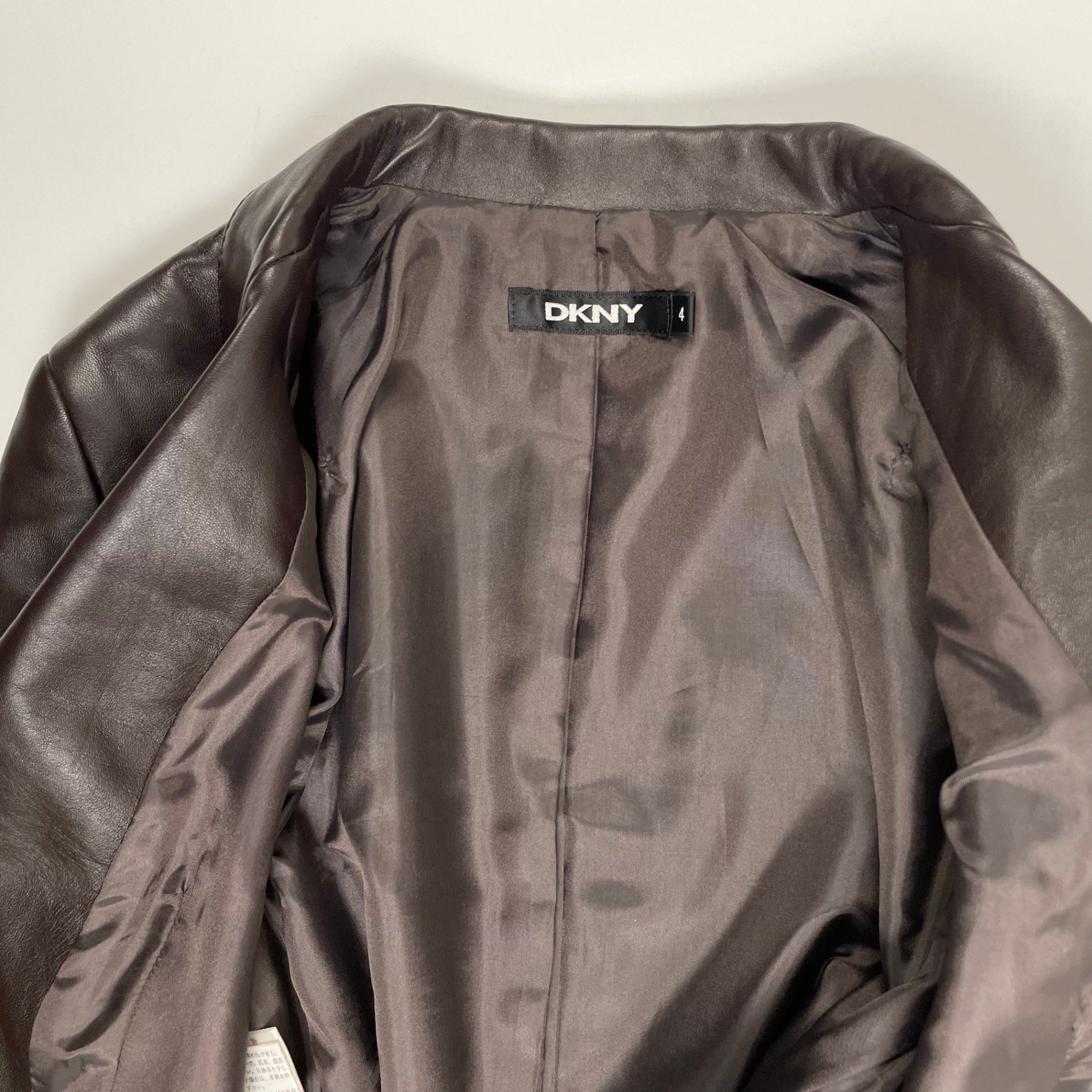 DKNY ダナキャラン ニューヨーク / VINTAGEラムレザージャケット ブラウン SIZE:4