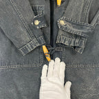 DENIM＆Co / ブラックデニムダッフルコート SIZE:M