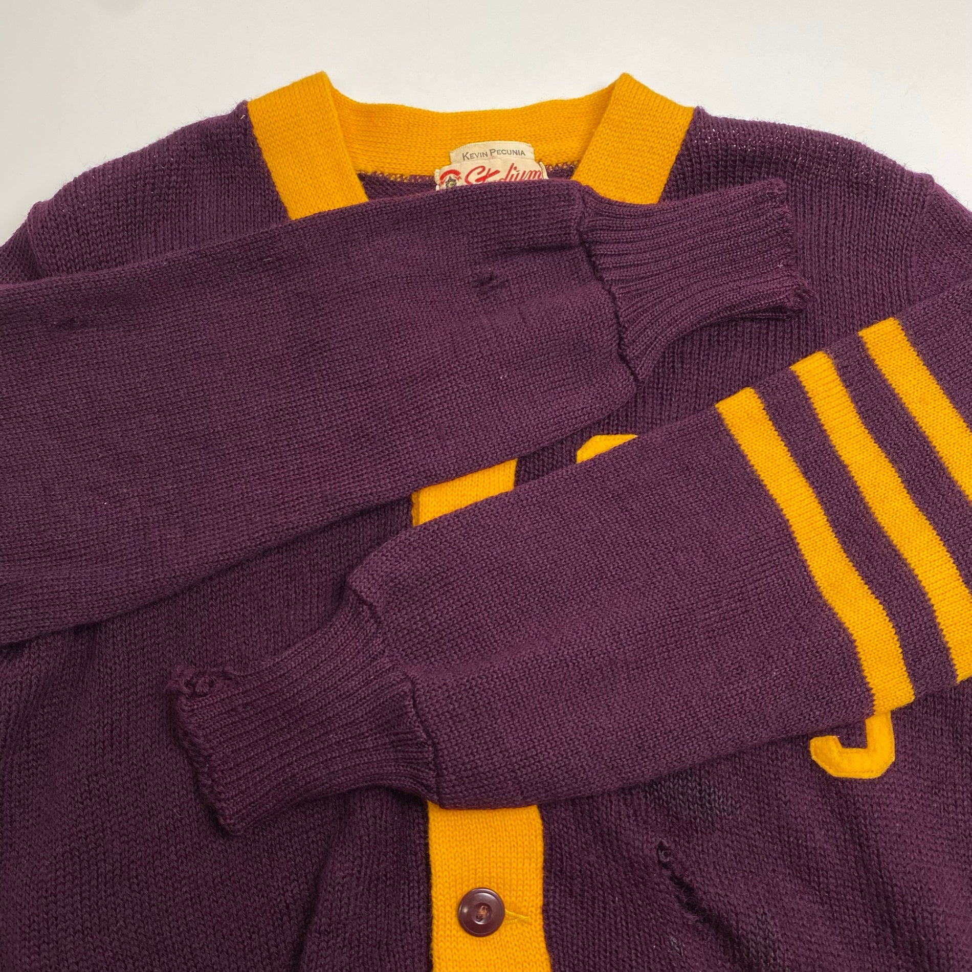 50s Stadium スタジアム / ヴィンテージ レタードカーディガン PURE WOOL SIZE:M程度