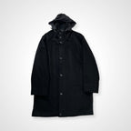 VINTAGE ヴィンテージ / ピュアカシミヤコート フード収納 ブラック 参考定価：200,000程度 SIZE:LL