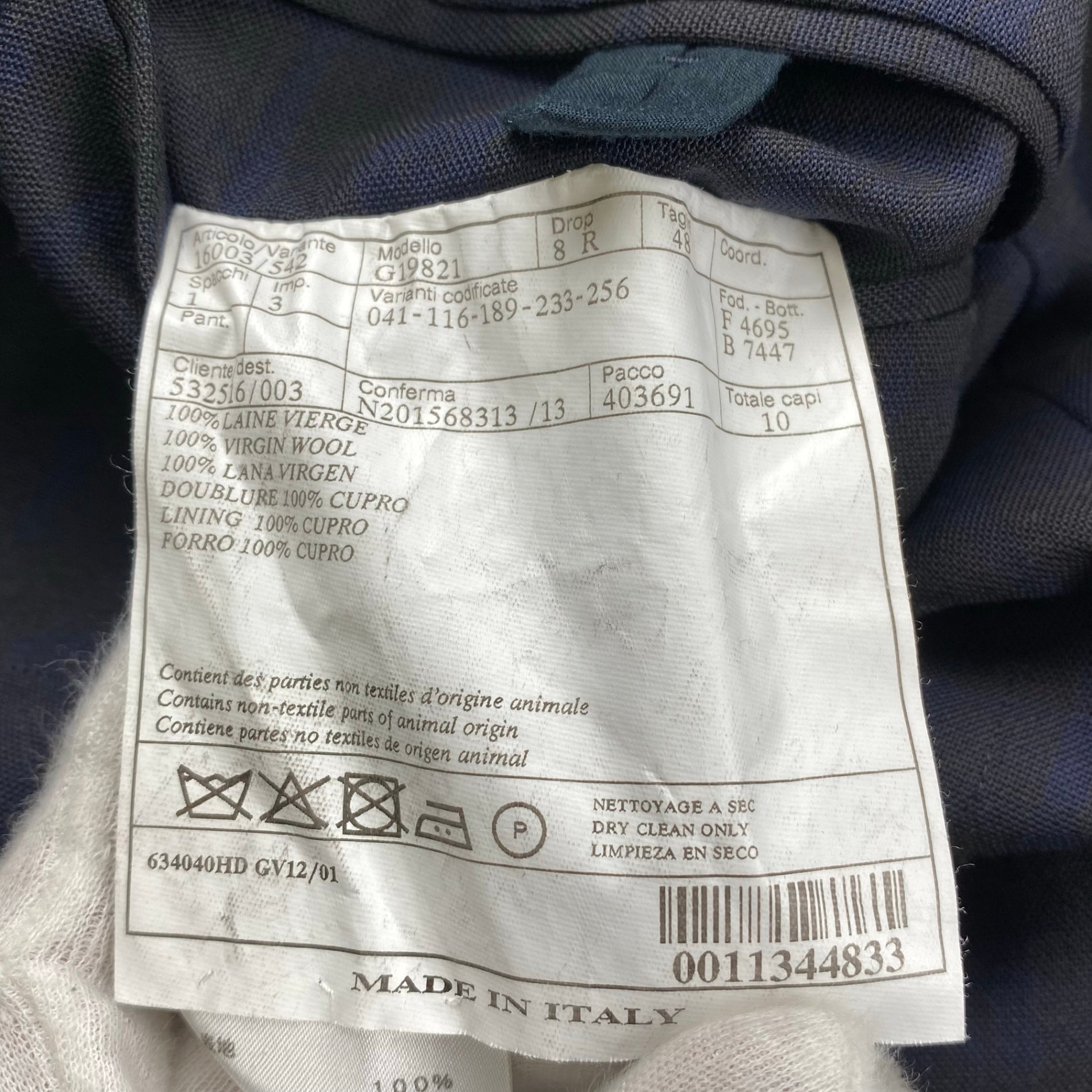 【極美品】 HERMES エルメス / チェック柄 アンコン テーラードジャケット SIZE:48