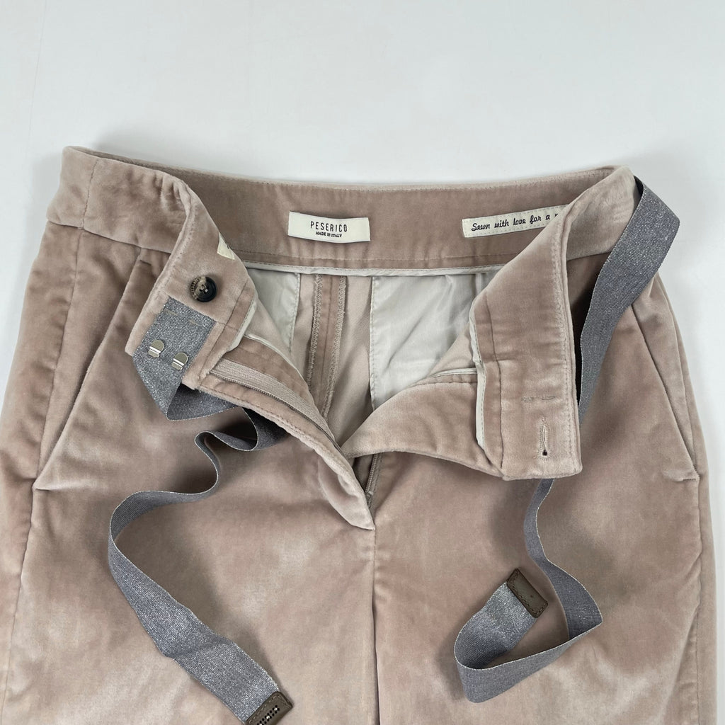 PESERICO / リボンデザインベロアパンツ 参考定価：85,000程度 SIZE:42