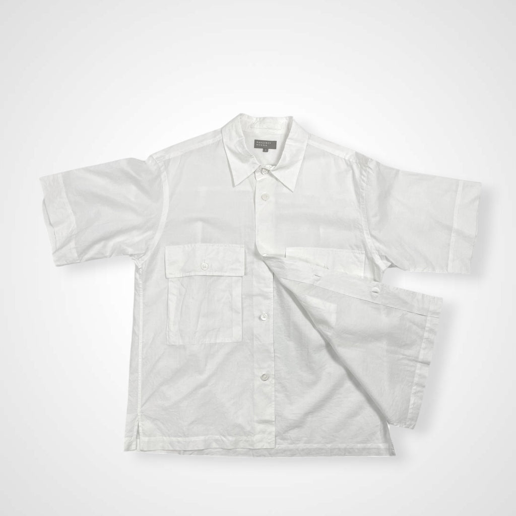 MARGARET HOWELL マーガレットハウエル / コットンリネン2ポケットシャツ 参考定価：30,000程度 SIZE:S