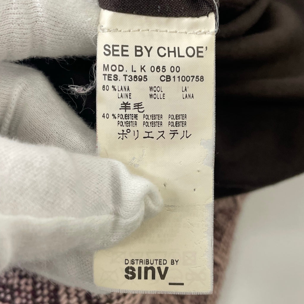SEE BY CHLOE / ウールMIXジャガードフーデッドコート 参考定価：100,000程度 SIZE:38