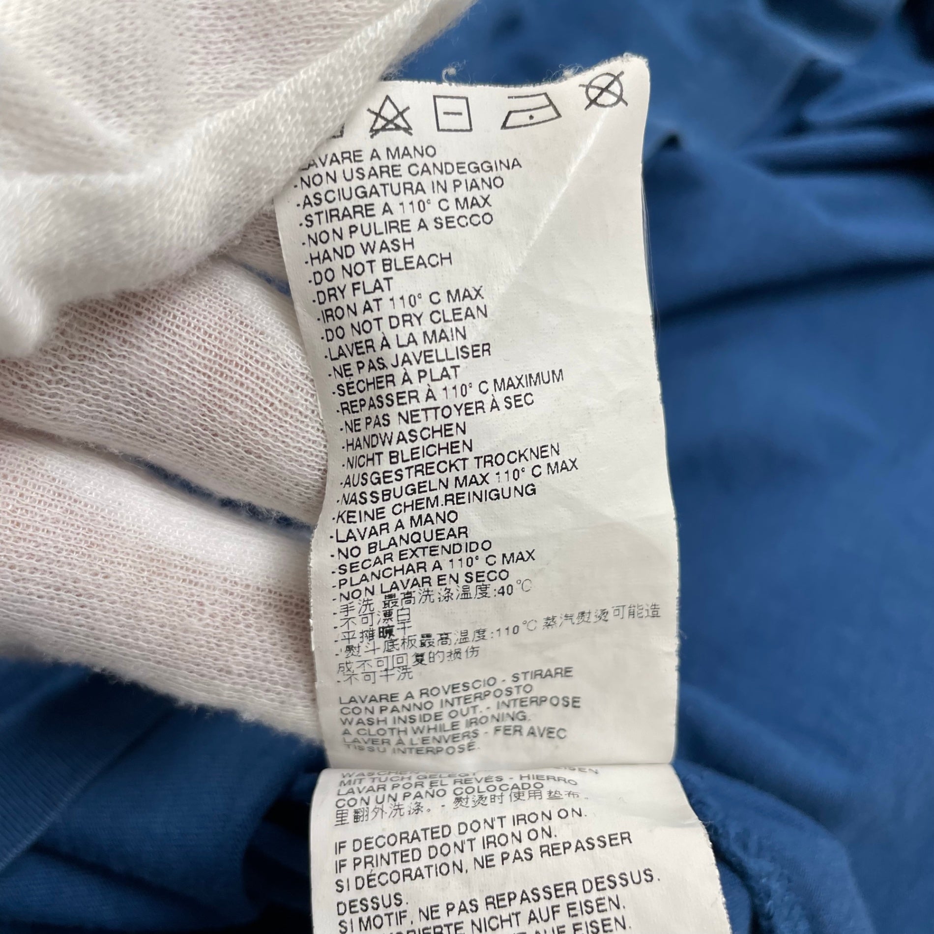 Maison Martin margiela メゾンマルタンマルジェラ / 15SS クルーネックTEE SLIM ブルー 参考定価：22,000程度 SIZE：46