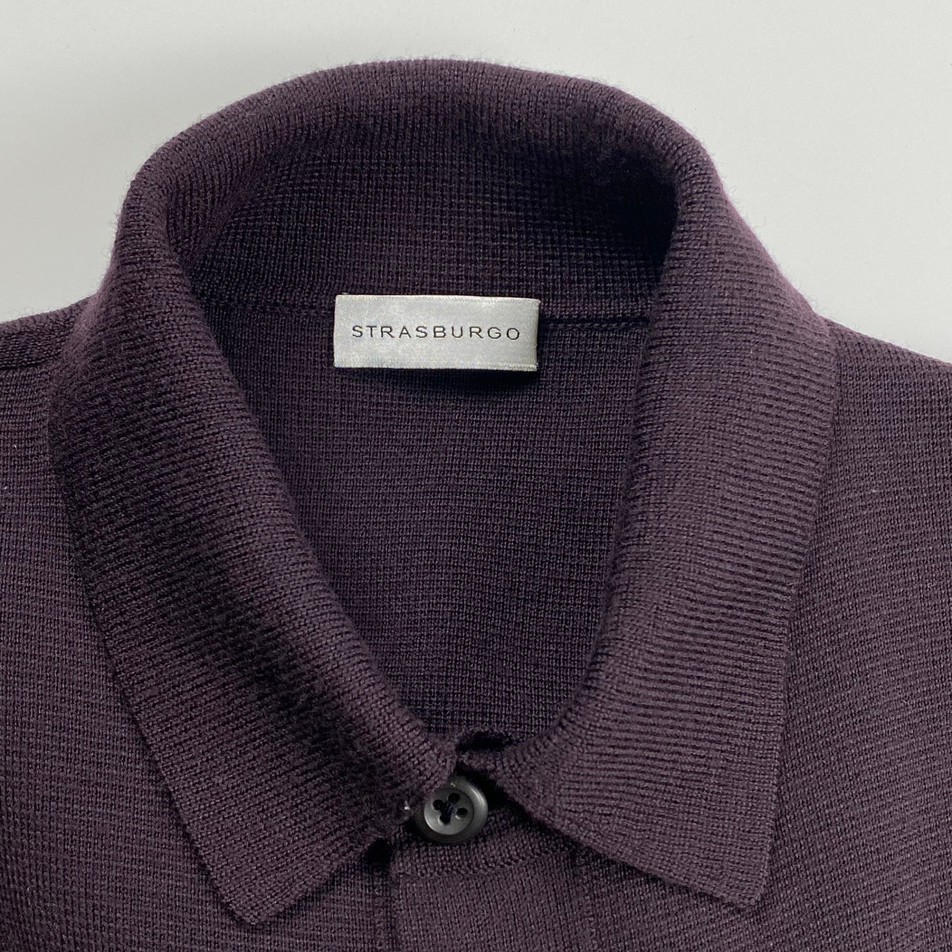 【美品】 STRASBURGO ストラスブルゴ / ニットジャケット ダークパープル ST/2218027 参考定価：50,000程度 SIZE：L