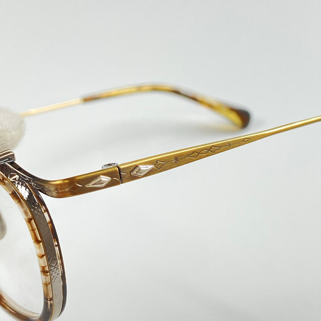 【極美品】 金子眼鏡 premium / KMP-22 シルバーコンビ 伊達メガネ 度なしクリアレンズ