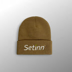 【タグ付】 Setinn × APPLE BUTTER STORE (ABS) / コラボ 刺繍ロゴ ニット帽 ビーニー ブラウン SIZE:FREE