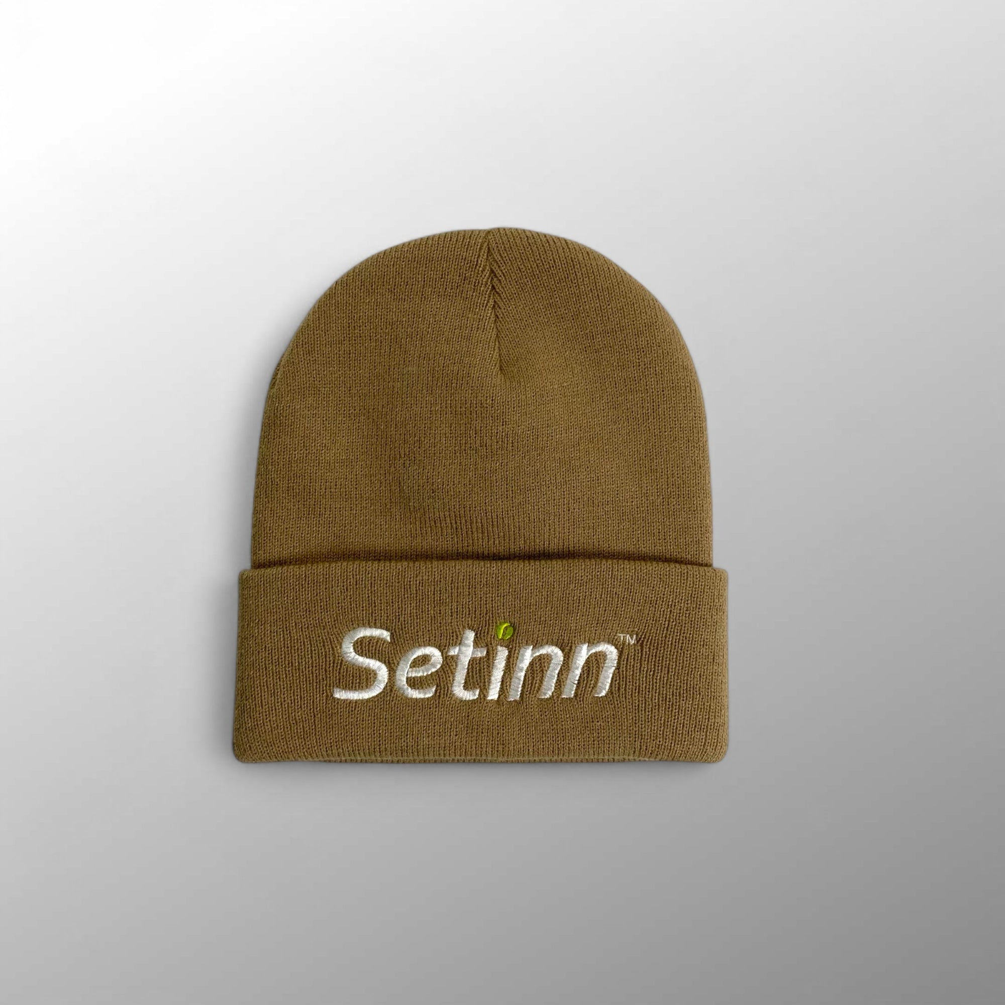 【タグ付】 Setinn × APPLE BUTTER STORE (ABS) / コラボ 刺繍ロゴ ニット帽 ビーニー ブラウン SIZE:FREE