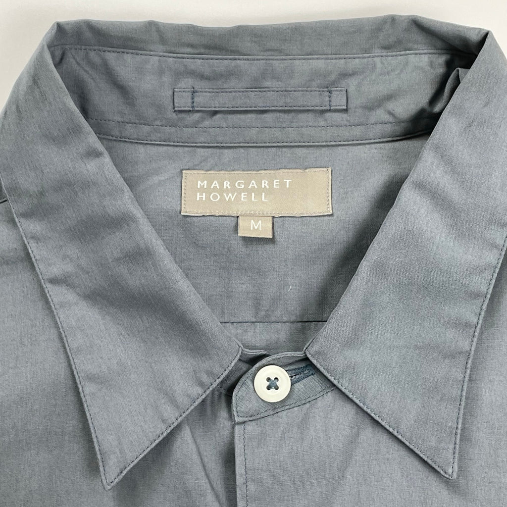 MARGARET HOWELL マーガレットハウエル / コットン ベーシックソリッドシャツ ブルーグレー 参考定価：20,000程度 SIZE：M