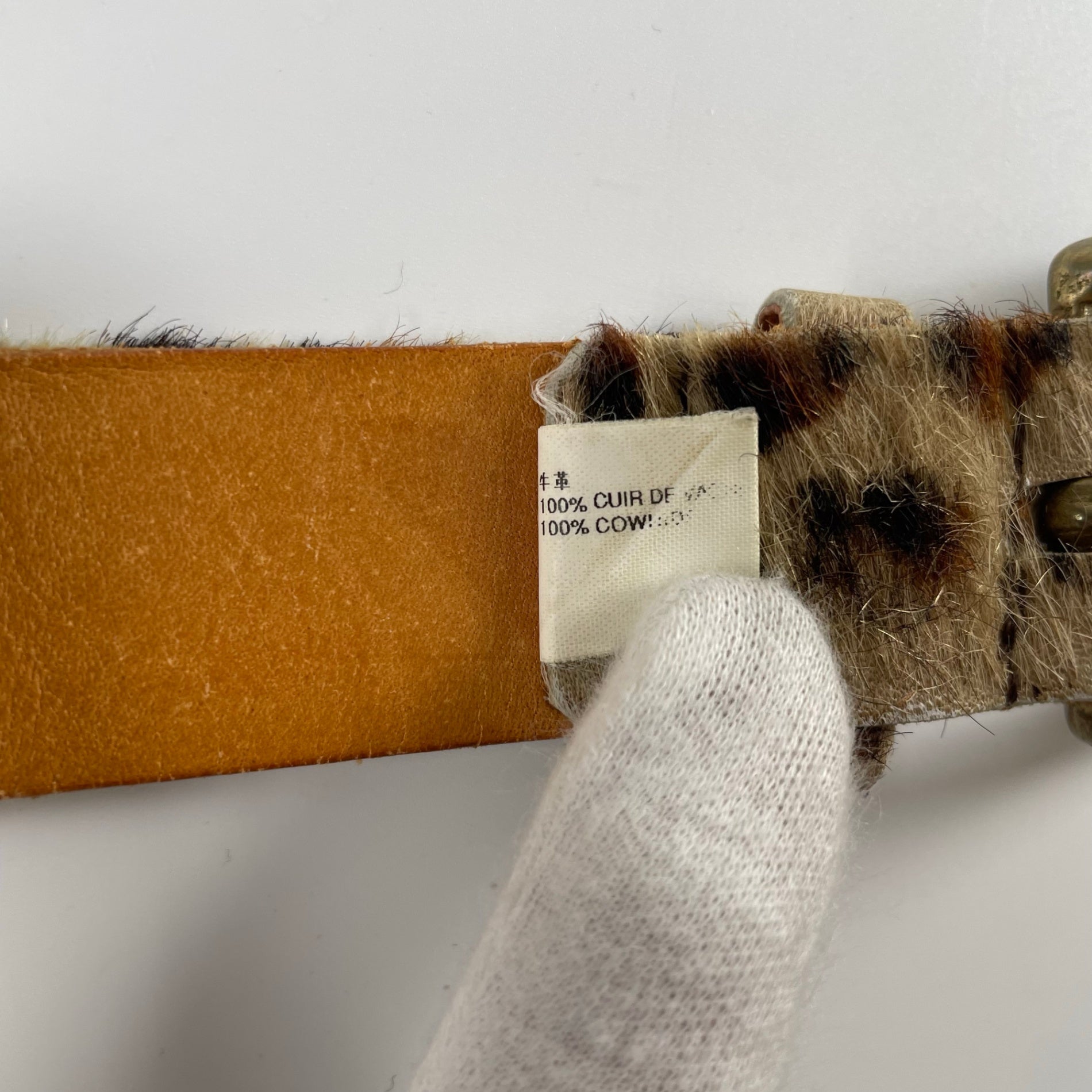 JUNYA WATANABE ジュンヤワタナベ / ハラコレザーベルト 全長113cm 10穴 76-99cm