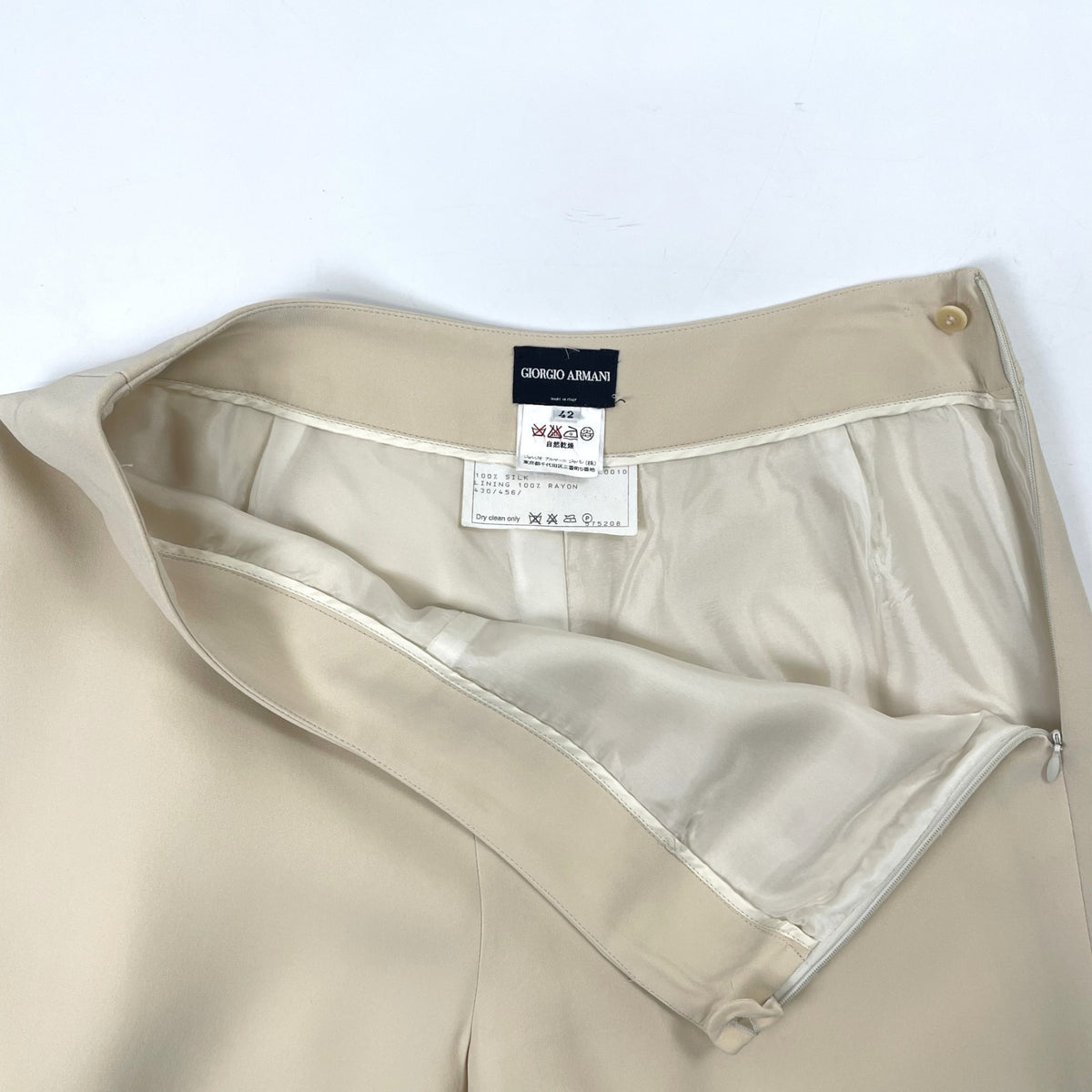 GIORGIO ARMANI / ヴィンテージ シルクスラックス BORGO21 参考定価：140,000程度 SIZE:42