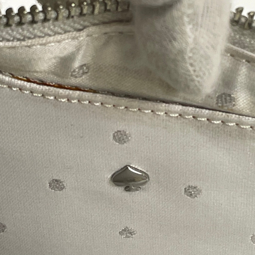 kate spade ケイトスペード / スペースシャトルクラッチバッグ ホワイト×シルバー