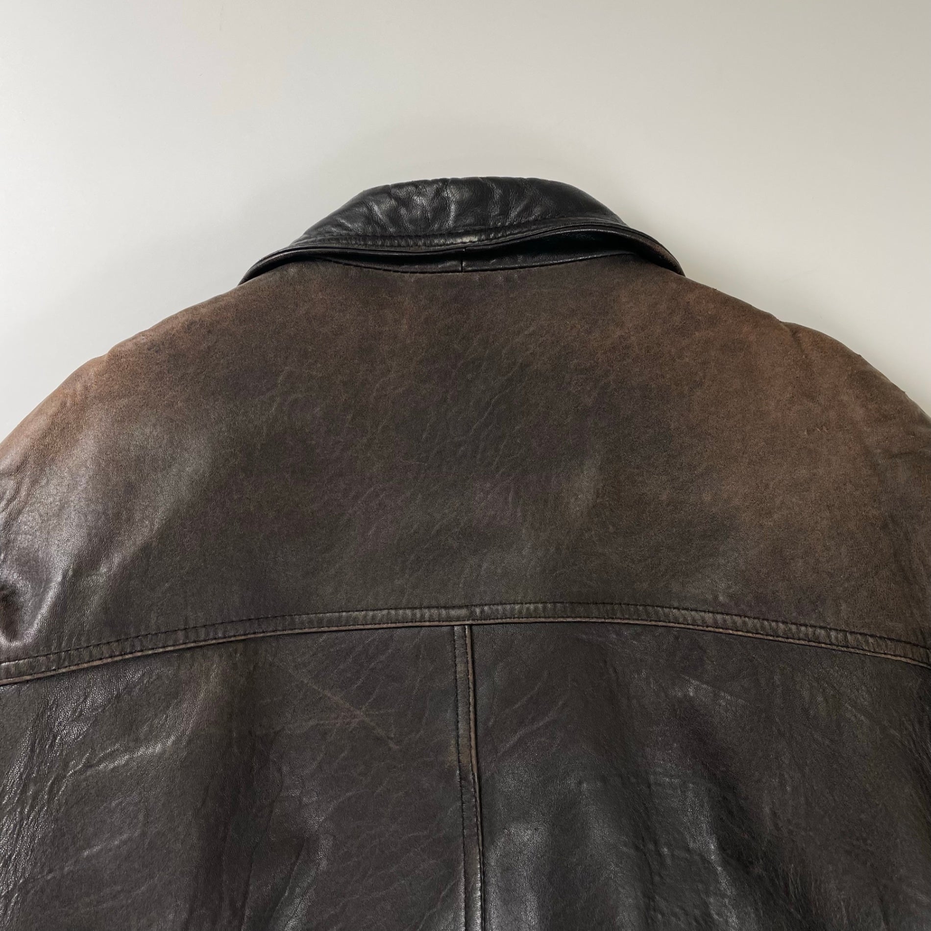 VINTAGE ヴィンテージ / レザーライダースジャケット 短丈 茶芯 SIZE:L