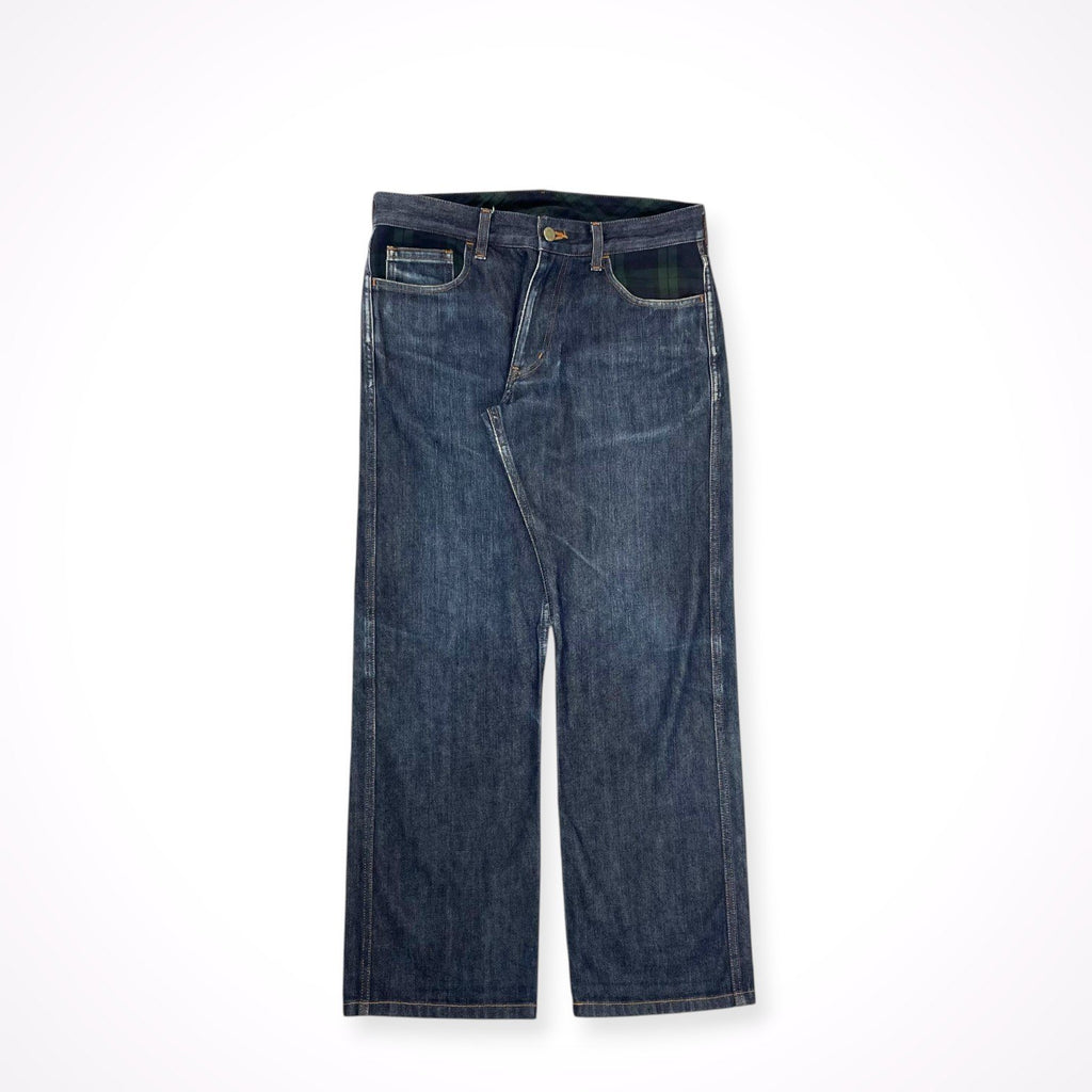 COMME des GARCONS HOMME / 11SS ブラックウォッチ切替デニムパンツ SIZE:XS