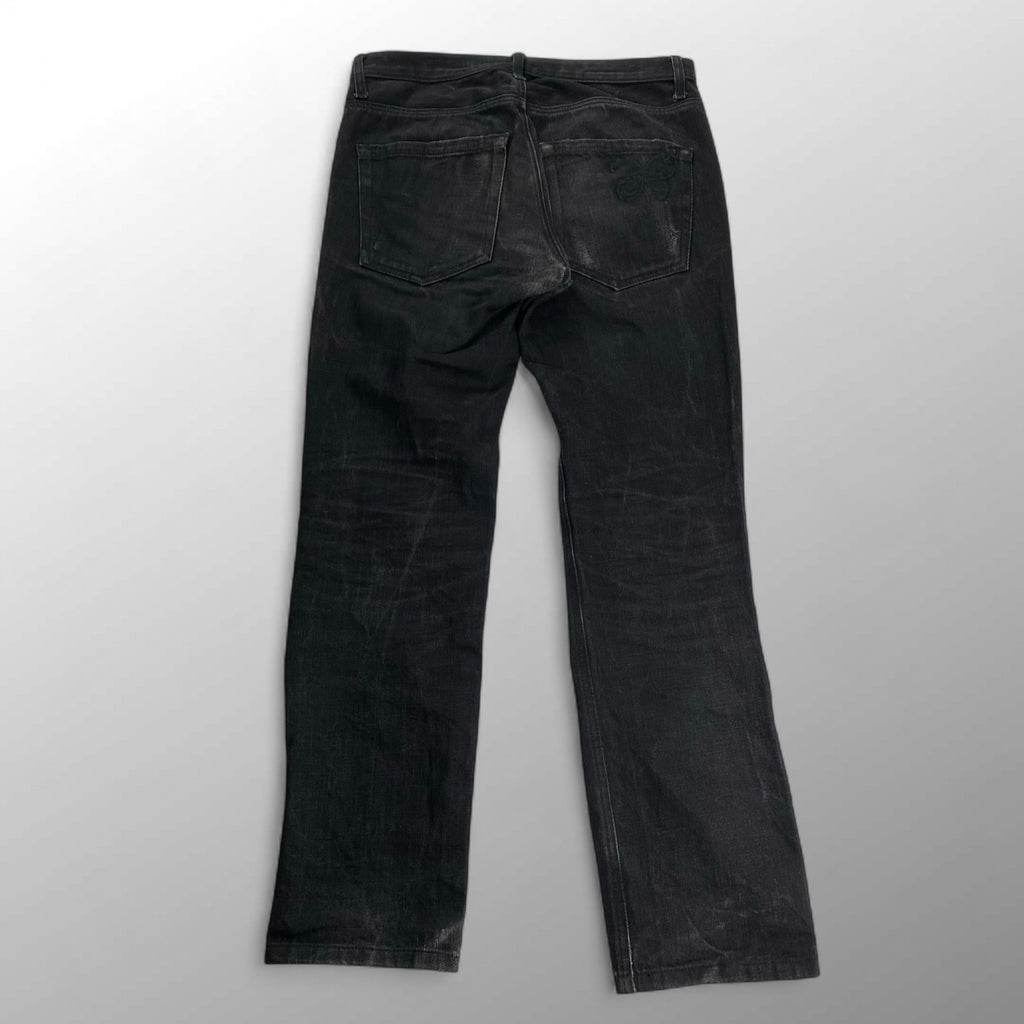 【訳アリ】 BOTTEGA VENETA ボッテガベネタ / バタフライ刺繍 デニムパンツ ブラック SIZE:46