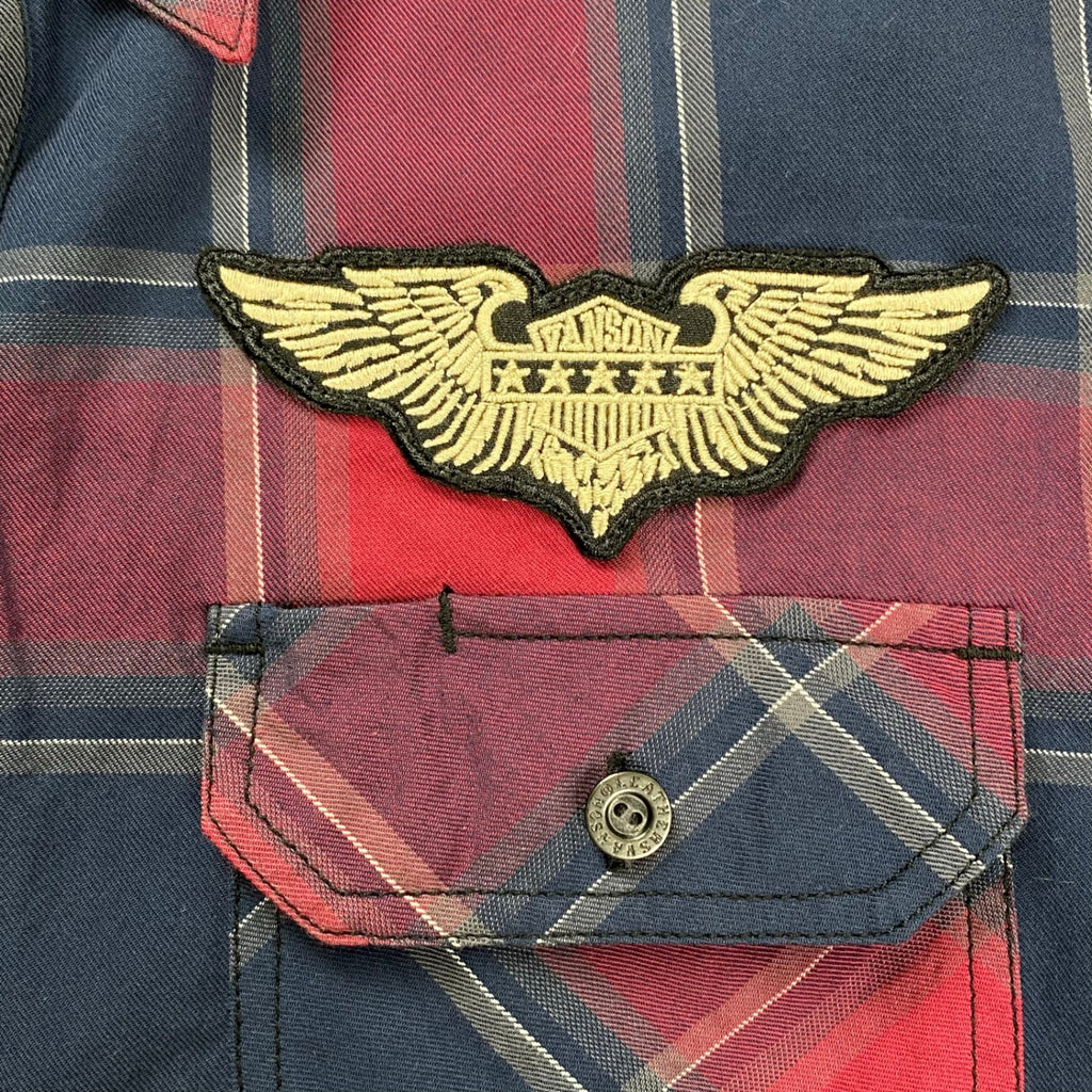 vanson ヴァンソン / スカル＆クロス チェックシャツ SIZE:L